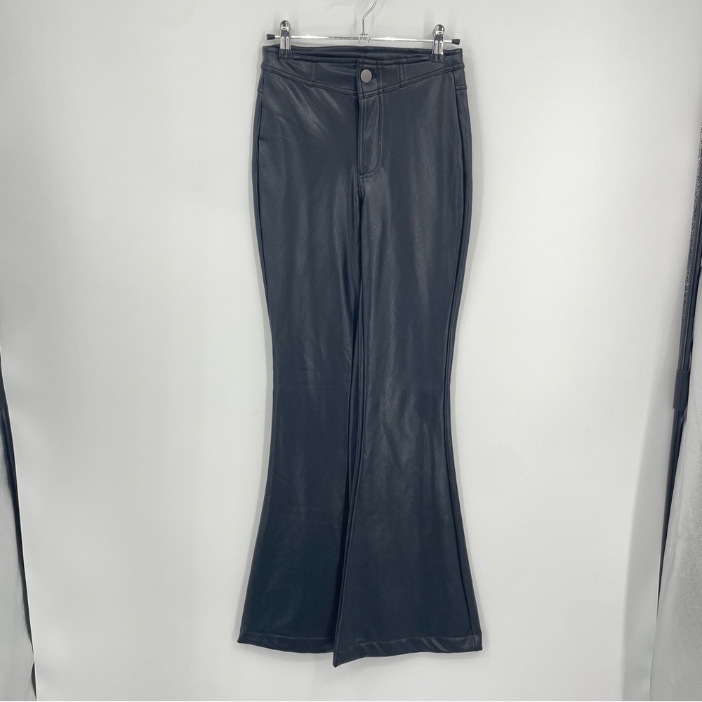 FASHION NOVA Katiana‎ Faux Leather Flare Pants Black Size XS
